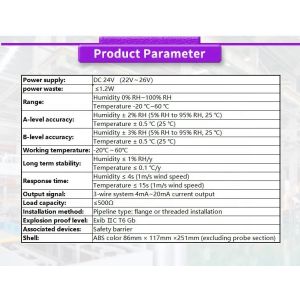 High Precision Explosion-Proof Temperature Humidity Sensor Transmitter for