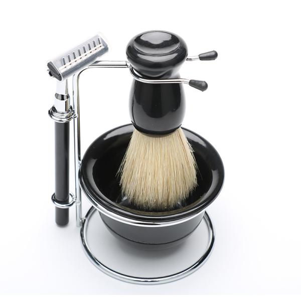 Custom Men Hair Whisker Brush Metal Stand Razor Holder Barber Beard Brush