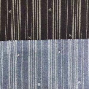 China Yarn Dyed Print Striped Denim Cotton Fabric For Jeans Indigo Blue factory