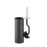 Silver Curved Design Toilet Cleaning Brush With Holder Stainless Steel OEM