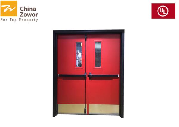 45 mm Thick Double Swing Gal. Steel Fire Safety Door/ Red Color/ Powder Coating