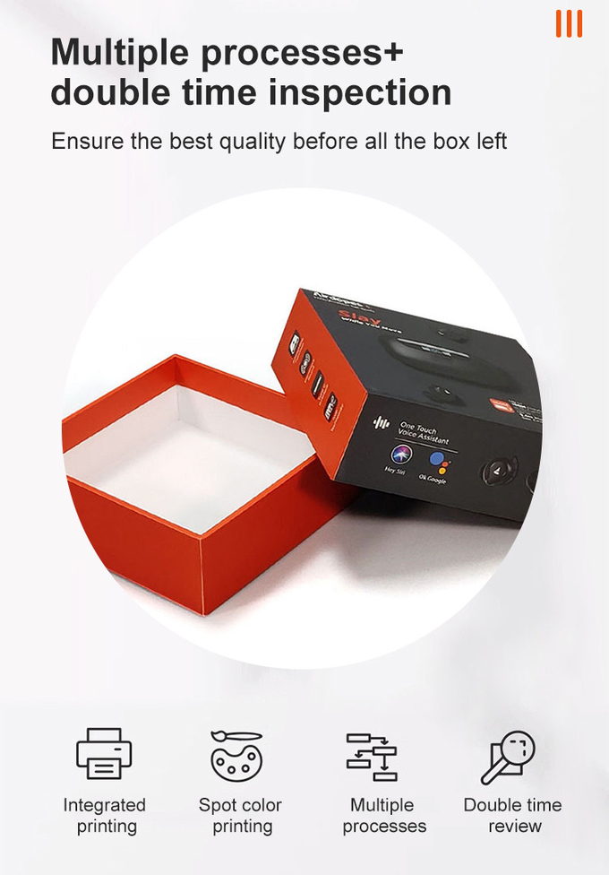 Coated Paper Earphone Packaging Box With Handle Lid And Base