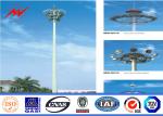 Gr65 Steel Tubular Pole High Mast Light Pole Single Double / Triple Arm For