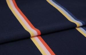 China Comfortable And Natural Skin-Friendly Healthy Striped Knit Fabric For T-Shirt factory