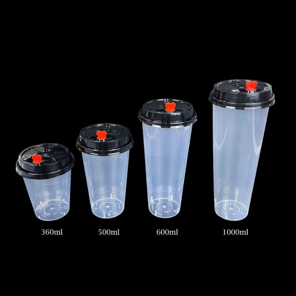 China BPA Free PP Disposable Milk Tea Cups 1oz With Lid factory