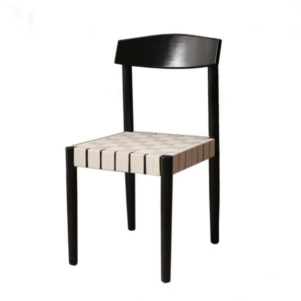 Solid Wood Braided Seat Dining Chair Furniture Finish Lacquered With Customized