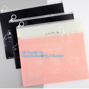 towel slider cosmetic bag, Slider Zip Poly Bag, office file bag with zipper/document file pockect, clear pvc zipper bag/