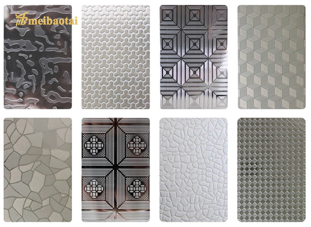 4x8 Various Pattern Embossed Stainless Steel Sheet Flat Shape