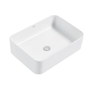 China FP46113 Counter Top Basin , White Glazed Rectangle Washroom Wash Basin factory