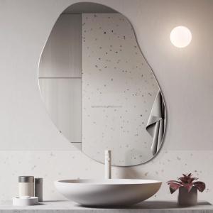 China Edge pencil edge Silver Glass Mirror Graphic Design Solution for Magnifying Bathroom factory