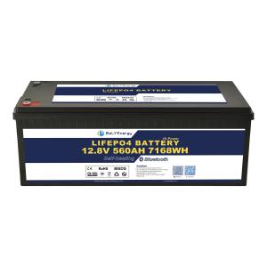 China LiFePO4 12V 560AH Lithium Battery with 300A current BMS with BT and self heating factory