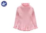 Ribs Knitting Cute Little Girl Sweaters Turtle Layer Ruffle Edges Winter Base