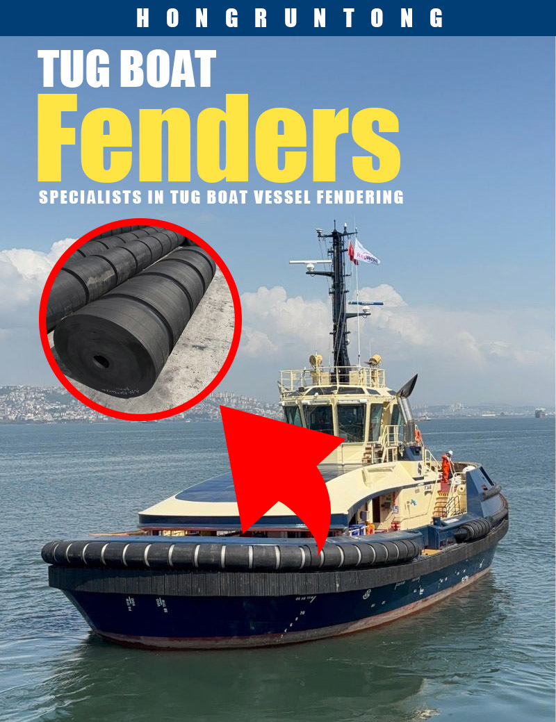 ﻿ 1000mm Tug Boat Fenders Solid Rubber Saltwater Corrosion Resistance