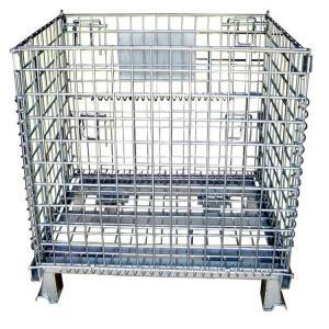 China Galvanized 700kg Stackable Mesh Pallet Cages For Warehouse factory