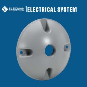China Aluminum 4&quot; Round Weatherproof Box Covers Exterior Receptacle Cover 1 Outlet Holes 1/2&quot; factory