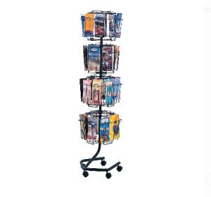 China Custom Made Magazine Display Rack Wire Magazine Stand With Wheels Portable factory
