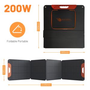 China 200W Portable Folding Solar Panels with 22% Efficiency Monocrystalline Silicon and USB Port factory
