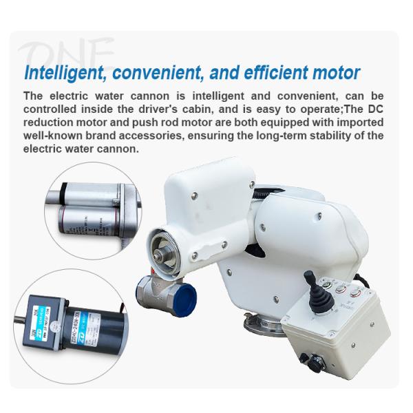 High Flow Water Cannons on Water Truck 24V Fixed Cannon with External Electric Battery Capacity