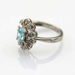 Women Jewelry Sterling Silver with 4x6mm Oval Red Cubic Zircon Ring(F26)