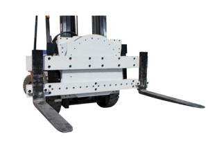 China Geared Drum Forklift Pallet Rotator 1245mm 1550mm Fork Rotator Attachment factory