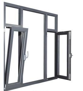 China Level 6 Water Tightness Tempered Glass Aluminum Alloy Thermal Break Casement Windows factory