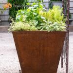 Laser Cut Corten Steel Large Metal Planters Outdoor Customized