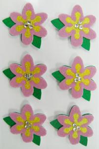 China Flower Party Fuzzy Printable Fabric Stickers For Girls Gift Card Screen Printing factory