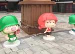 Smooth Surface Shopping Center Decorations Fiberglass Soldier Sculpture With