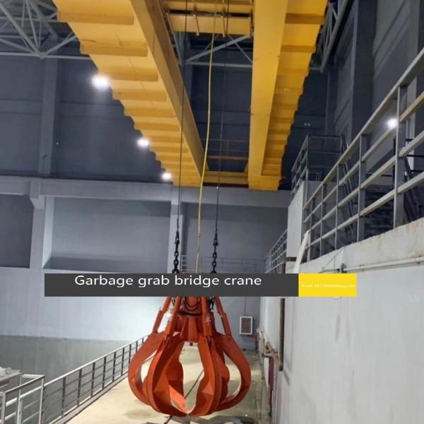 China's high quality and low price 20 ton garbage grab bridge double beam crane,