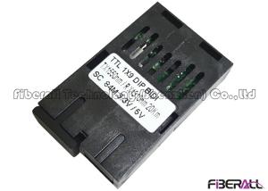 China TTL 1x9 DIP 84M BiDi Single Fiber Transceiver , SM SC Fiber Transceiver factory