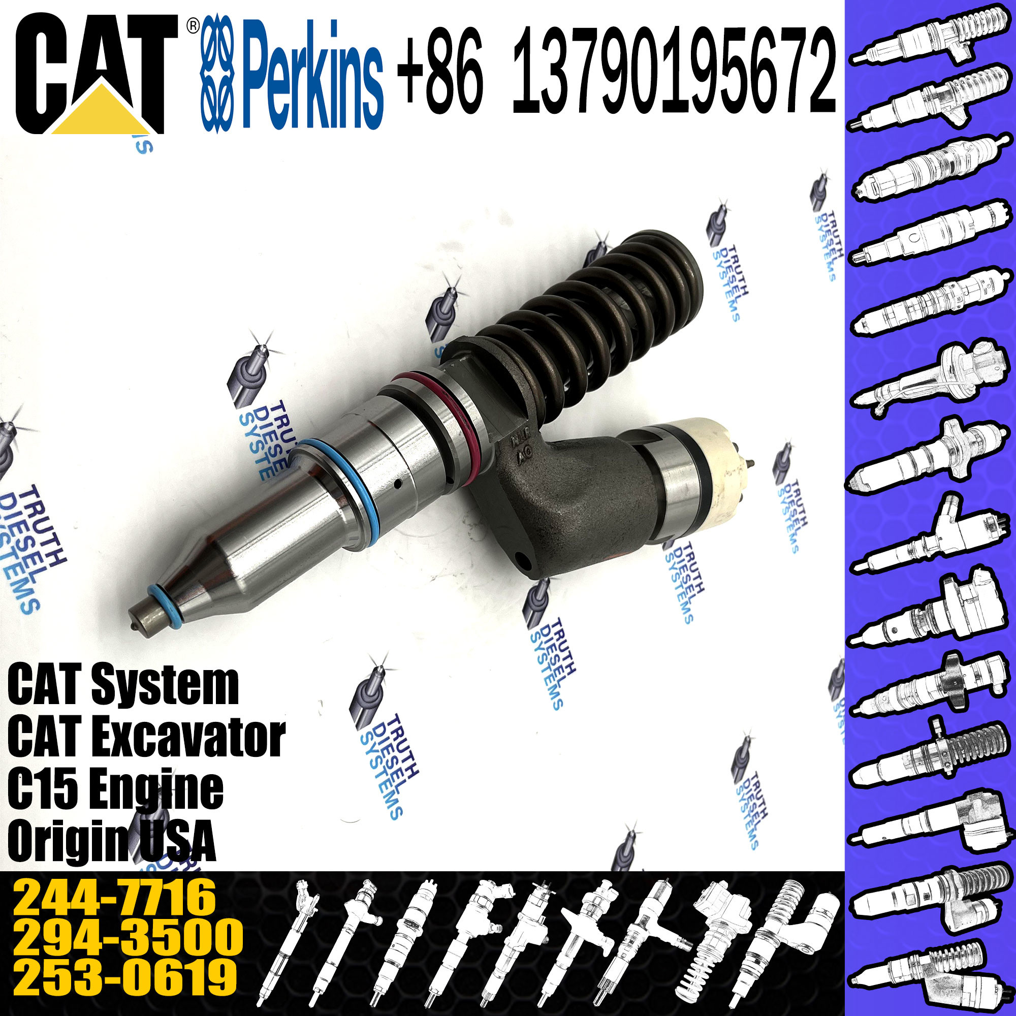 Excavator 385C 631G Diesel Fuel Injector GP CA2447716 244-7716