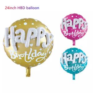 China Happy Birthday Party Scene Layout Aluminum Foil Balloon Floating 24inch factory