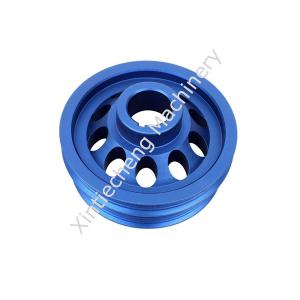 China Blue Spray Painting CNC Precision Turning Parts Belt Pulleys factory