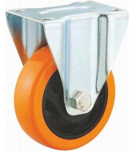 China 125mm Pu Castor Wheel Fixed Caster Wheels Zinc Coated factory