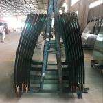 Custom Curved Glass Building Greenhouse Curved Glass Balcony Railing Dark Blue /