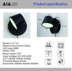 Interior headboard Reading Wall lamp Rotating Wall Lamps USB plug dimmable Color
