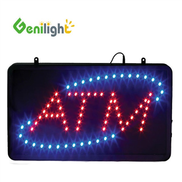CE RoHS Approved Indoor LED ATM Signs with Red and Blue Flashing Lights Made of Acrylic