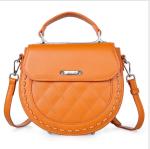 Genuine Leather Bag Fashion Handdags Rhombus Lattice Stitching Round Cross-body