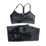 Custom Logo 5 Pieces Yoga Set Tie Dye Sports Bra and Legging Set Workout Yoga