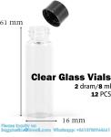 Glass Vials with Screw Caps, Clear Liquid Sample Vial Bottles, Lab/Travel