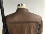 Tan Color Mens PU Jacket / Biker Coat With Metal Zip Through XS-XXL TW76239