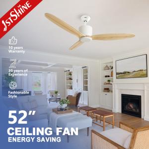 China OEM 3 Wooden Blades 52 Solid Wood App Smart Control Ceiling Fan With DC Motor factory