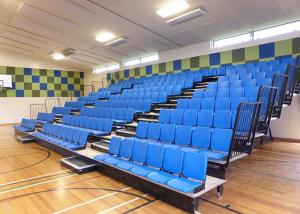 China Blow Moudled Retractable Grandstand / Retractable Tiered Seating With Tip - Up Base factory