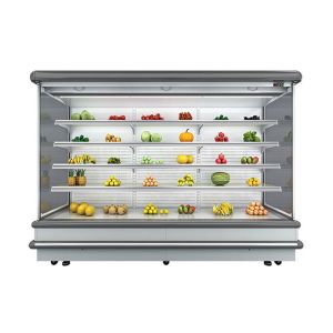 Vertical Frozen Refrigerated Display Case Upright Open Chiller With Night