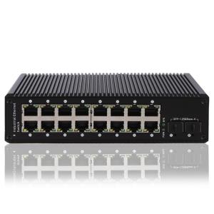 China HUASIFEI Industrial Managed POE Switch 16 Gigabit Port 48-56V DC factory