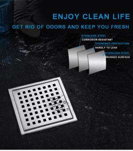 China 304 Stainless Steel Floor Drain Sheet Stamping Process Square Type factory