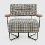 Upholstery Fiberglass Arm Chair QT Chair Powder Coated Steel Frame