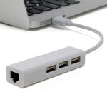 2 In 1 Plastic ABS Slim 3 Port 100Mbps USB 2.0 Hub