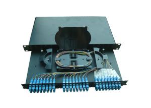 China Rack Mounted Fiber Optic Patch Panel 24 Port SC Duplex Adapters factory