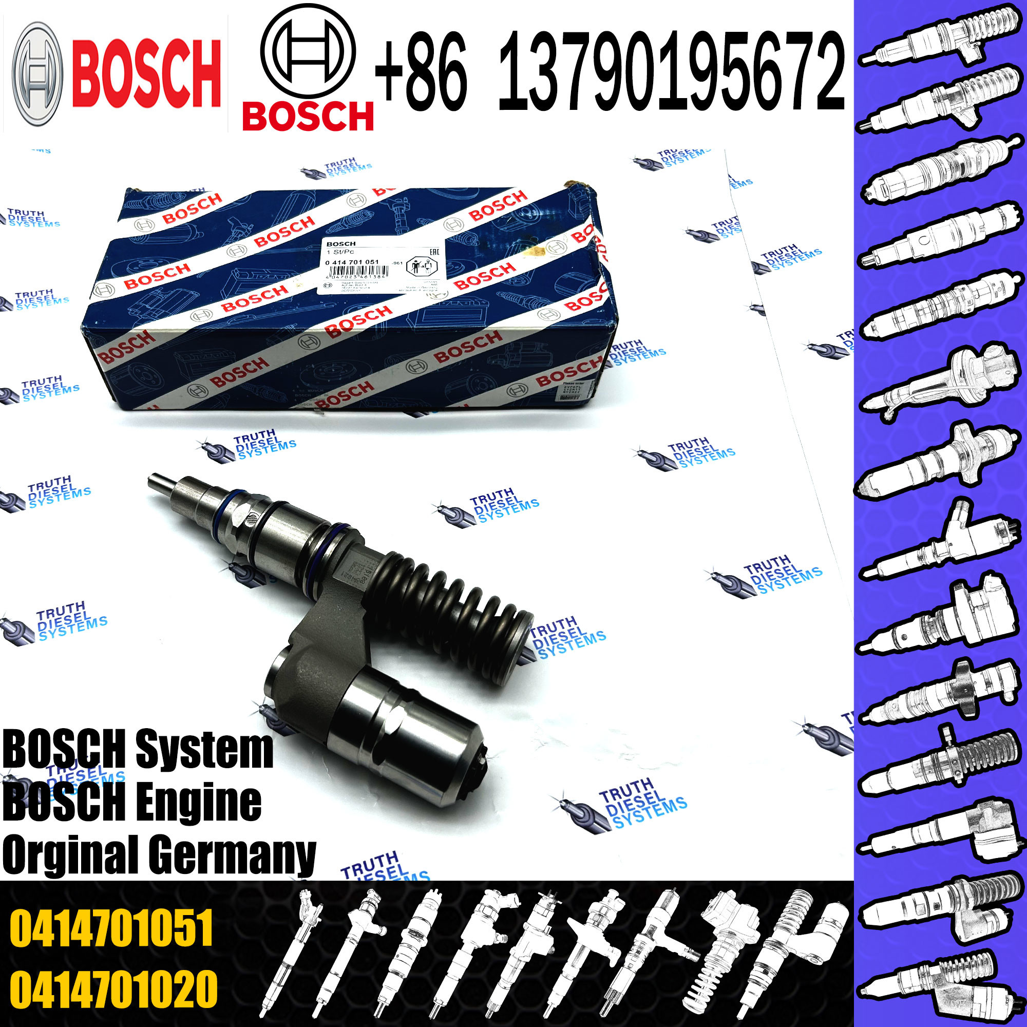 Common Rail Diesel Fuel Injector 0414701068 0986441119 0414701051 For Scania R440